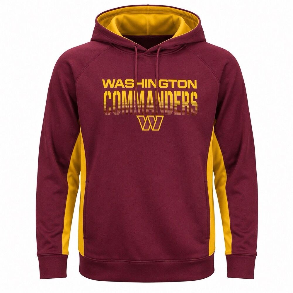 NFL Team Apparel Washington Commanders Men's Large Hoodie Burgundy/Gold